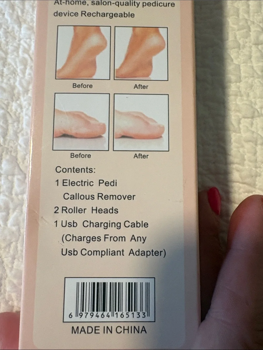 Electric Pedi Callous Remover - Peach/Pink Packaging. NWT